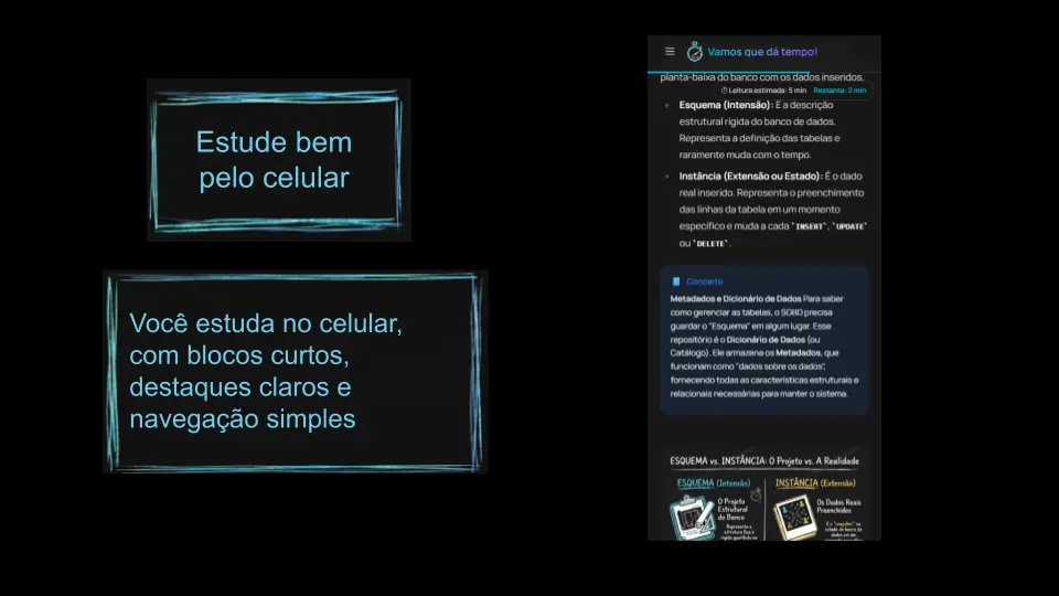 Tela mobile de capítulo do VQDT com leitura adaptada para celular.
